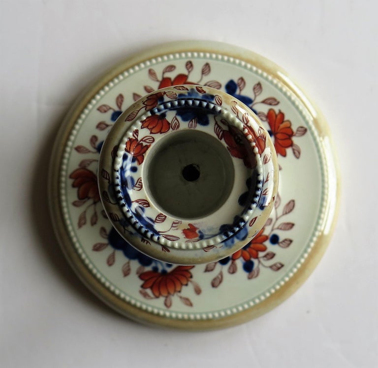 Rare Mason's Ironstone Candlestick in Fence Japan Pattern