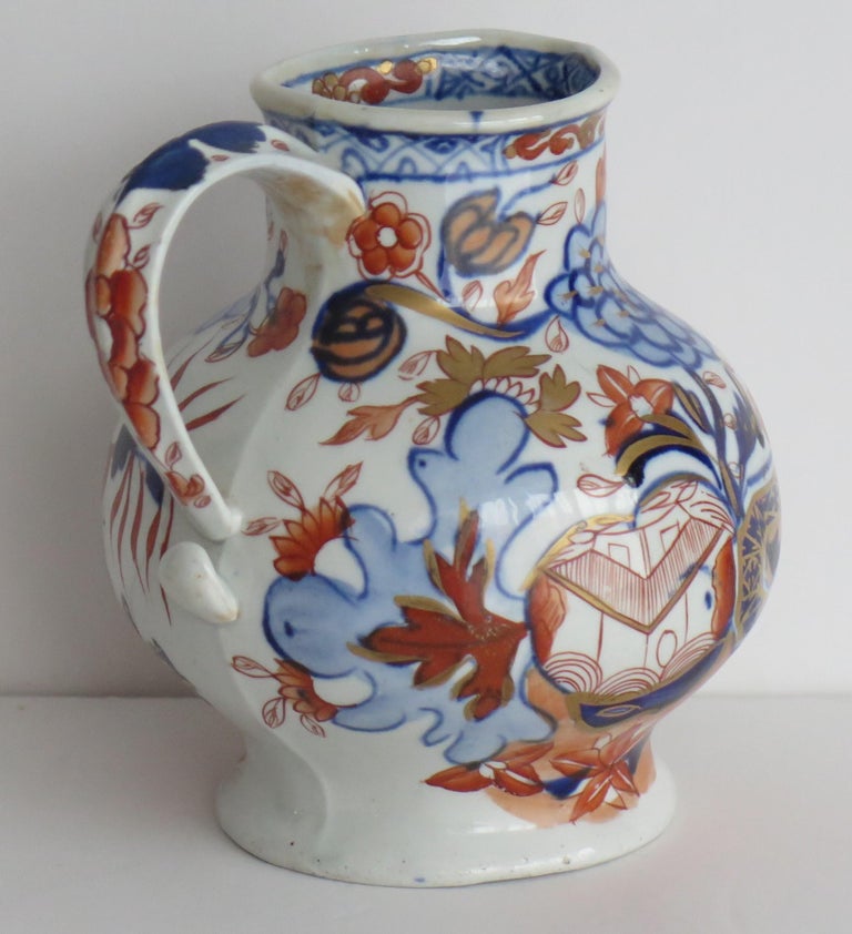 Hand-Painted Mason's Ironstone Jug or Pitcher in Jardiniere Pattern, Georgian Circa 1818 For Sale