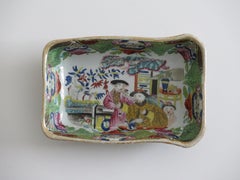 Rare Georgian Masons Ironstone Open Dish Hand Painted Mandarin Pattern, Ca 1818