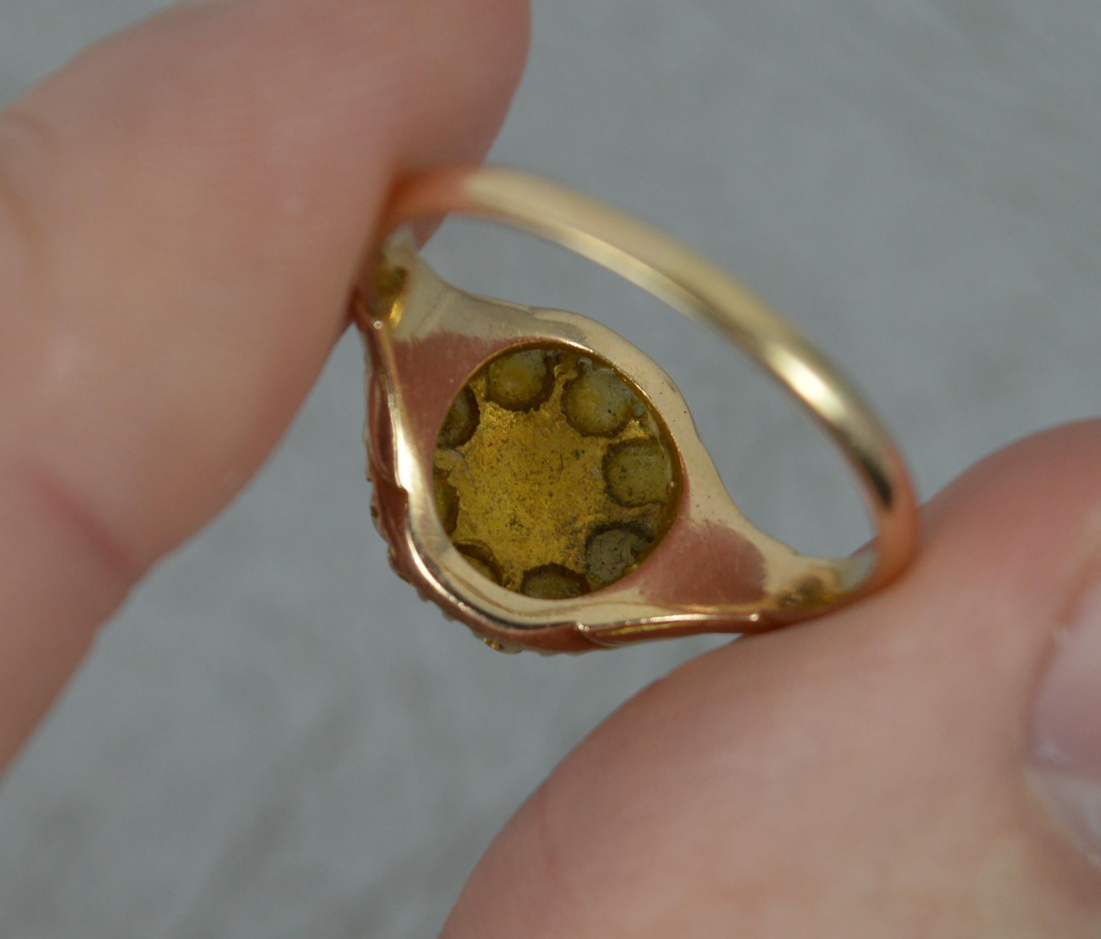 Rare Georgian Pearl and Diamond 15 Carat Gold Cluster Ring 3