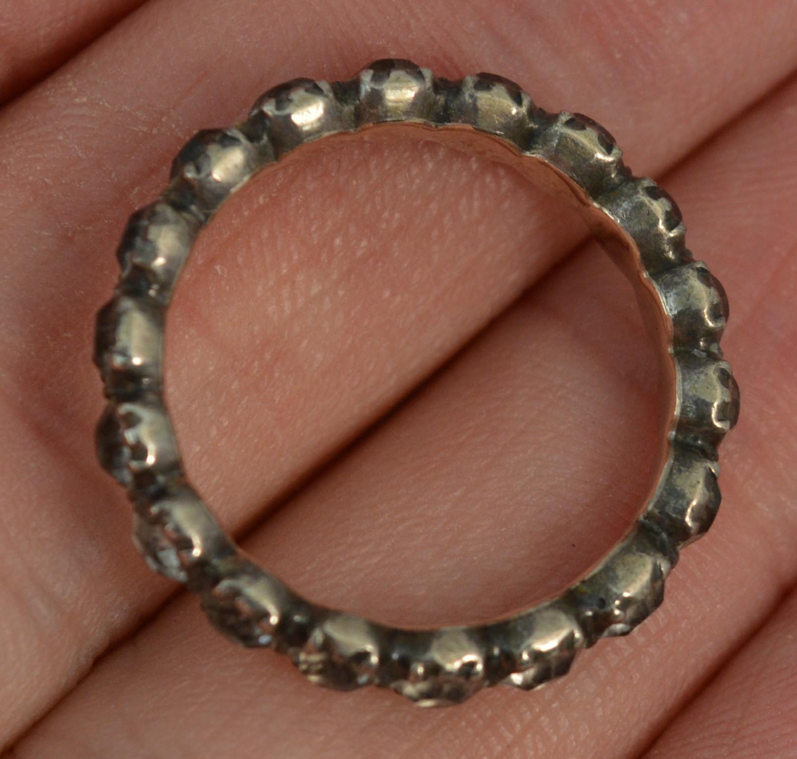 George III Rare Georgian Period Paste Set Full Eternity Stack Ring Size L