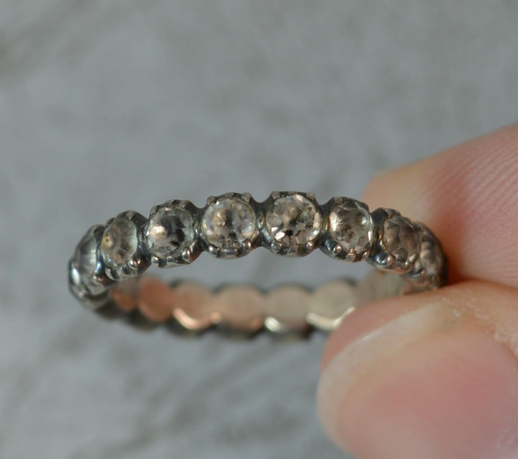 Rare Georgian Period Paste Set Full Eternity Stack Ring Size L In Good Condition In St Helens, GB