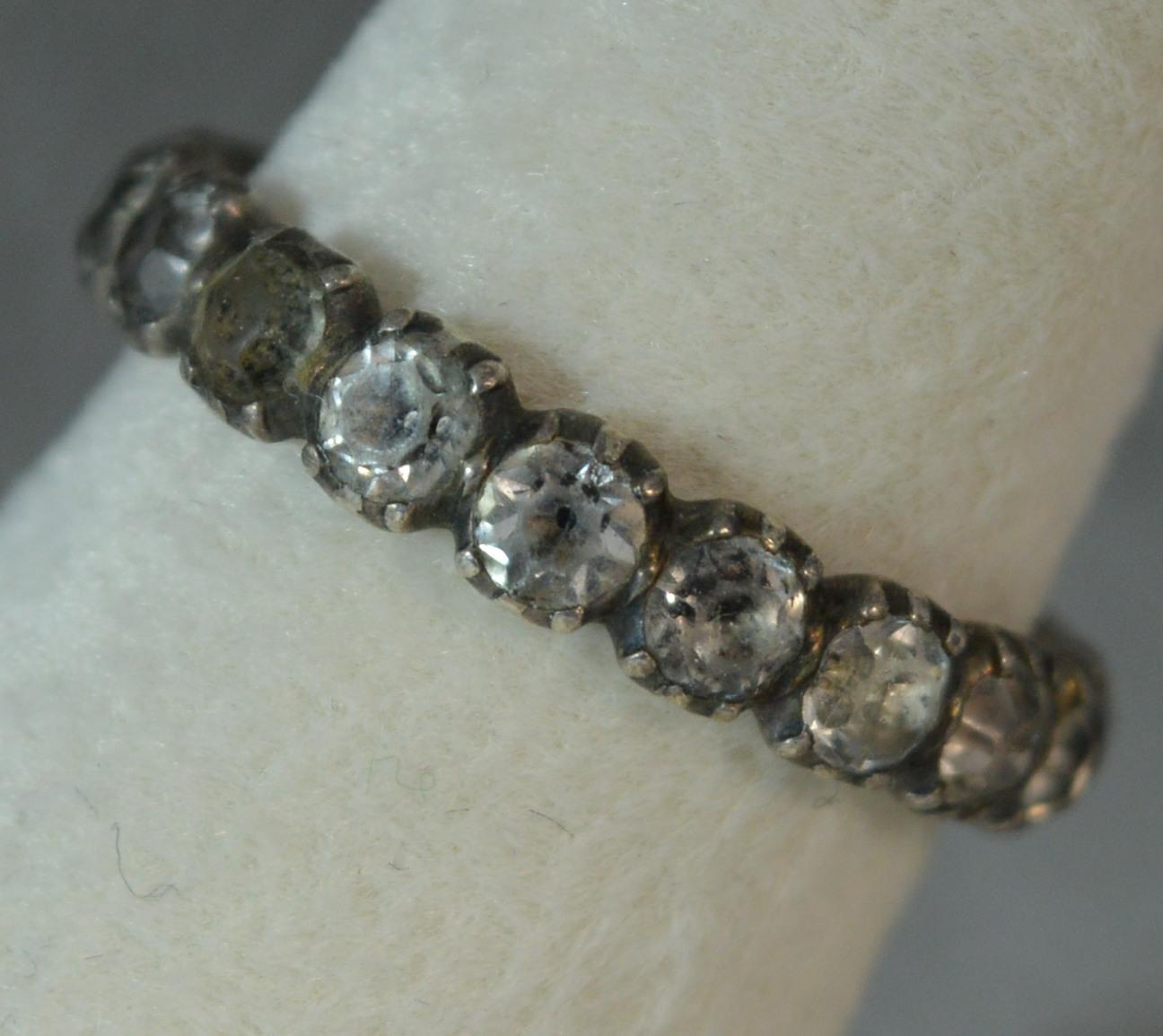 Rare Georgian Period Paste Set Full Eternity Stack Ring Size L 2