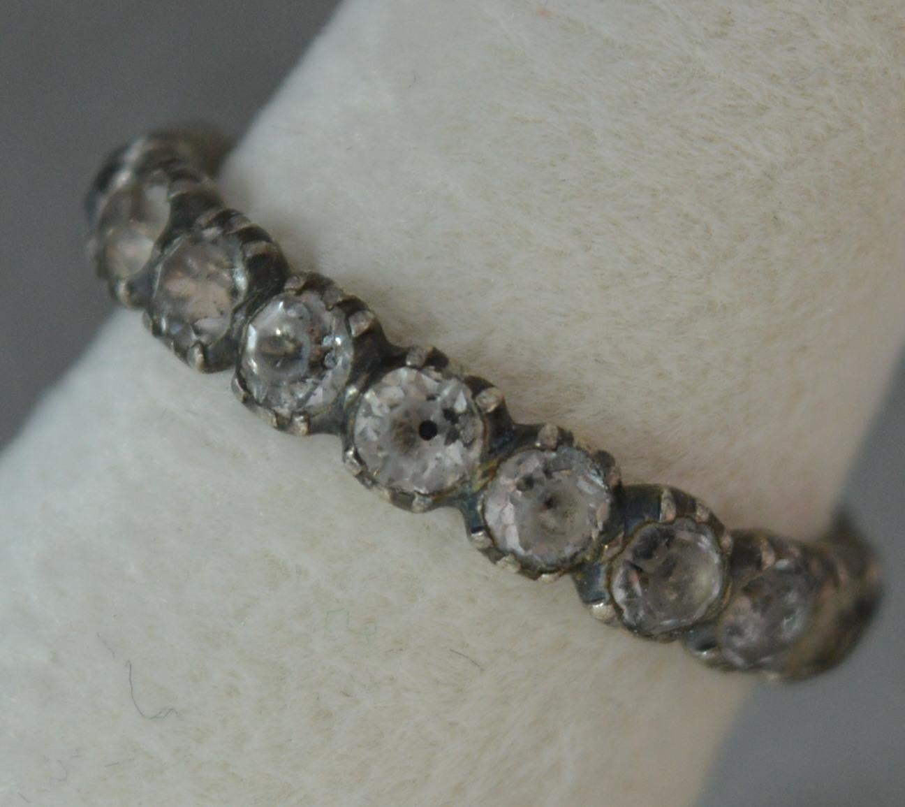 Rare Georgian Period Paste Set Full Eternity Stack Ring Size L 3