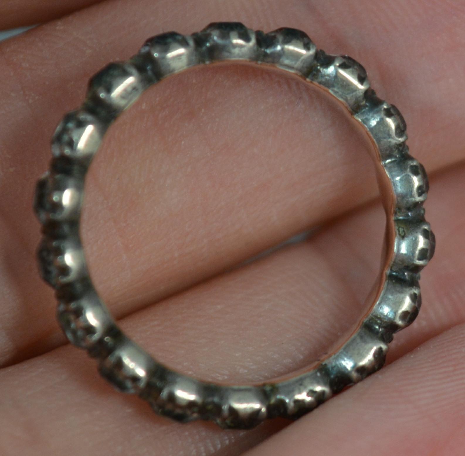 Rare Georgian Period Paste Set Full Eternity Stack Ring Size L 4