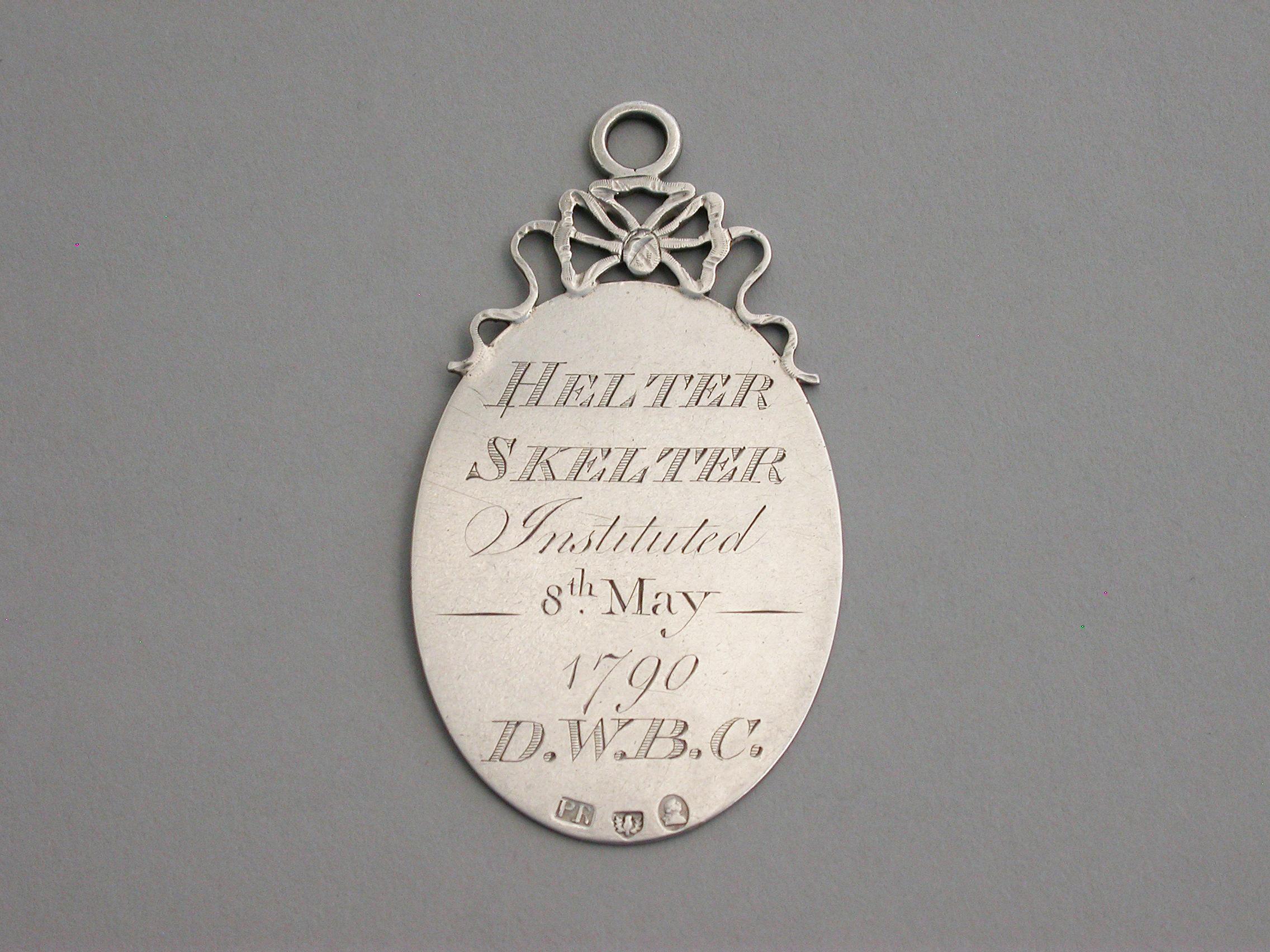 Silver Rare Georgian Scottish Helter Skelter Club Badge, Patrick Robertson, circa 1790 For Sale