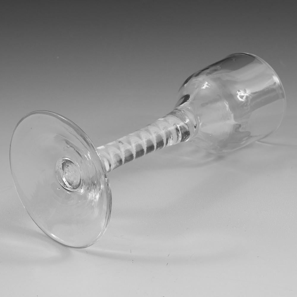 English Rare Georgian Single Series Opaque Twist Wine Glass, c1760 For Sale