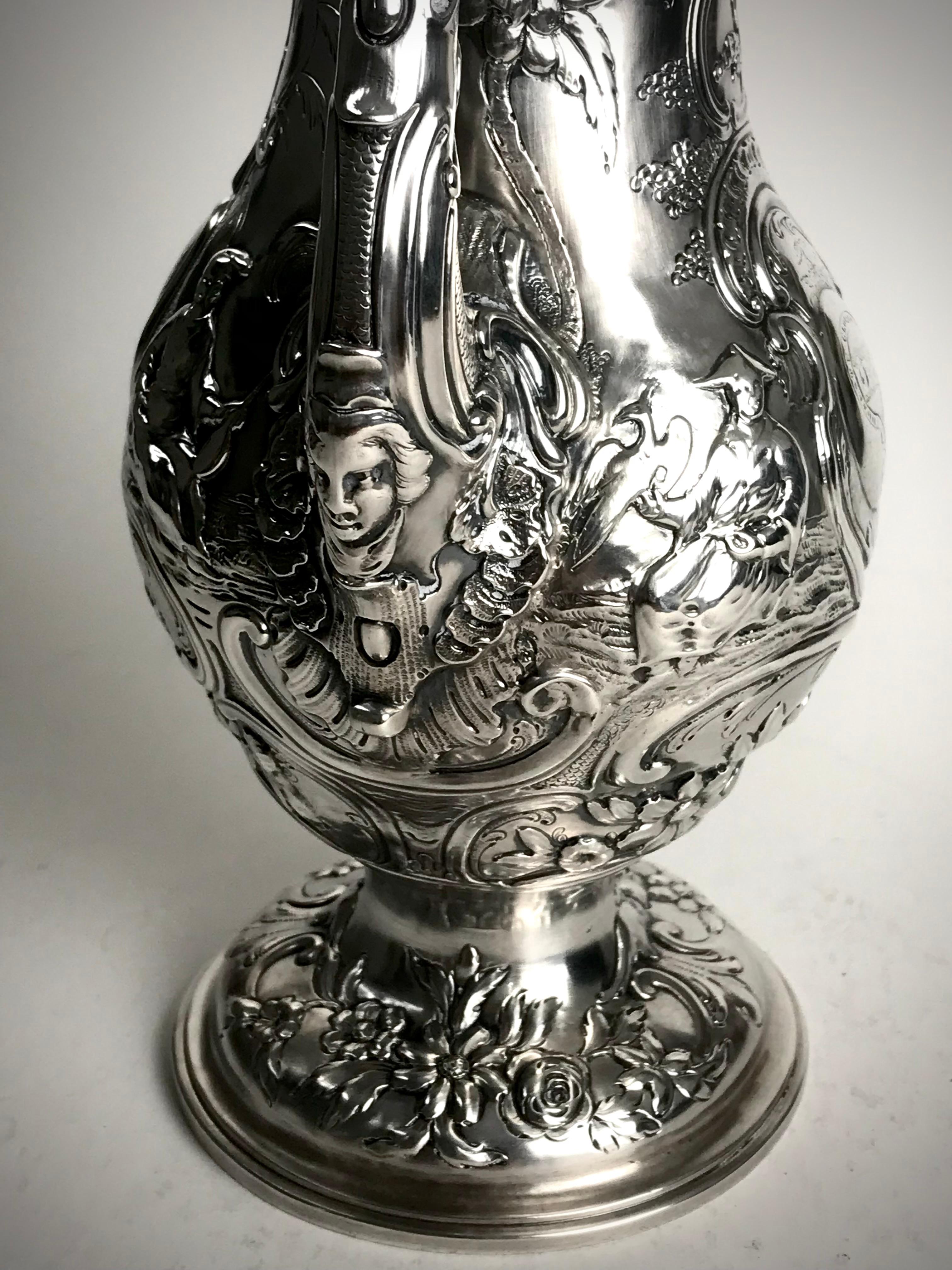 English Rare Georgian Solid Silver Sterling Coffee Pot London 1762 Francis Crump Chinois