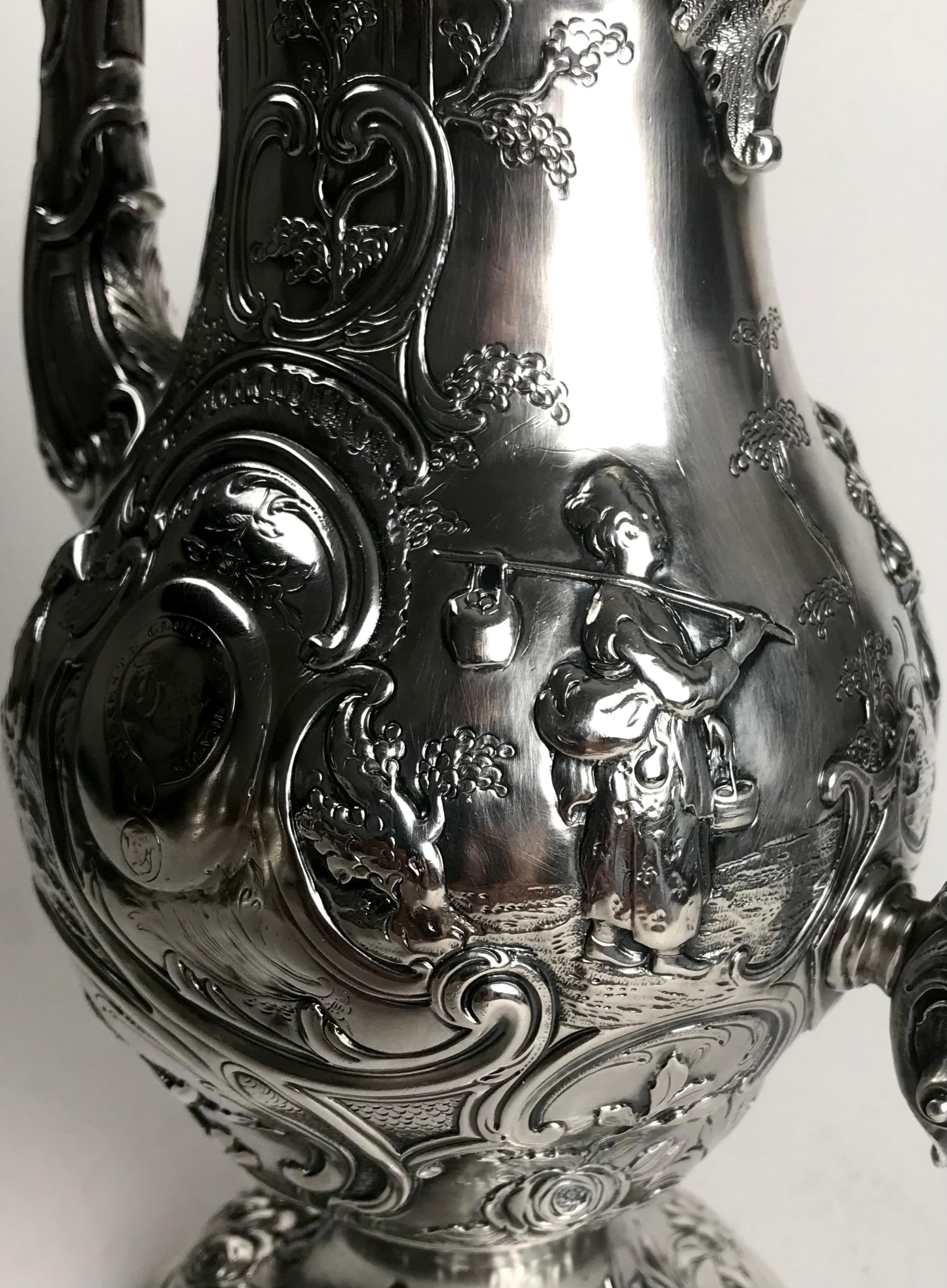 Rare Georgian Solid Silver Sterling Coffee Pot London 1762 Francis Crump Chinois 3