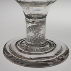 Rare Georgian Terraced Foot Opaque Twist Dram Glass c1760