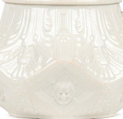 Rare Georgian Wedgwood Salt Glazed Panel Shape Bacchus Mask Teapot