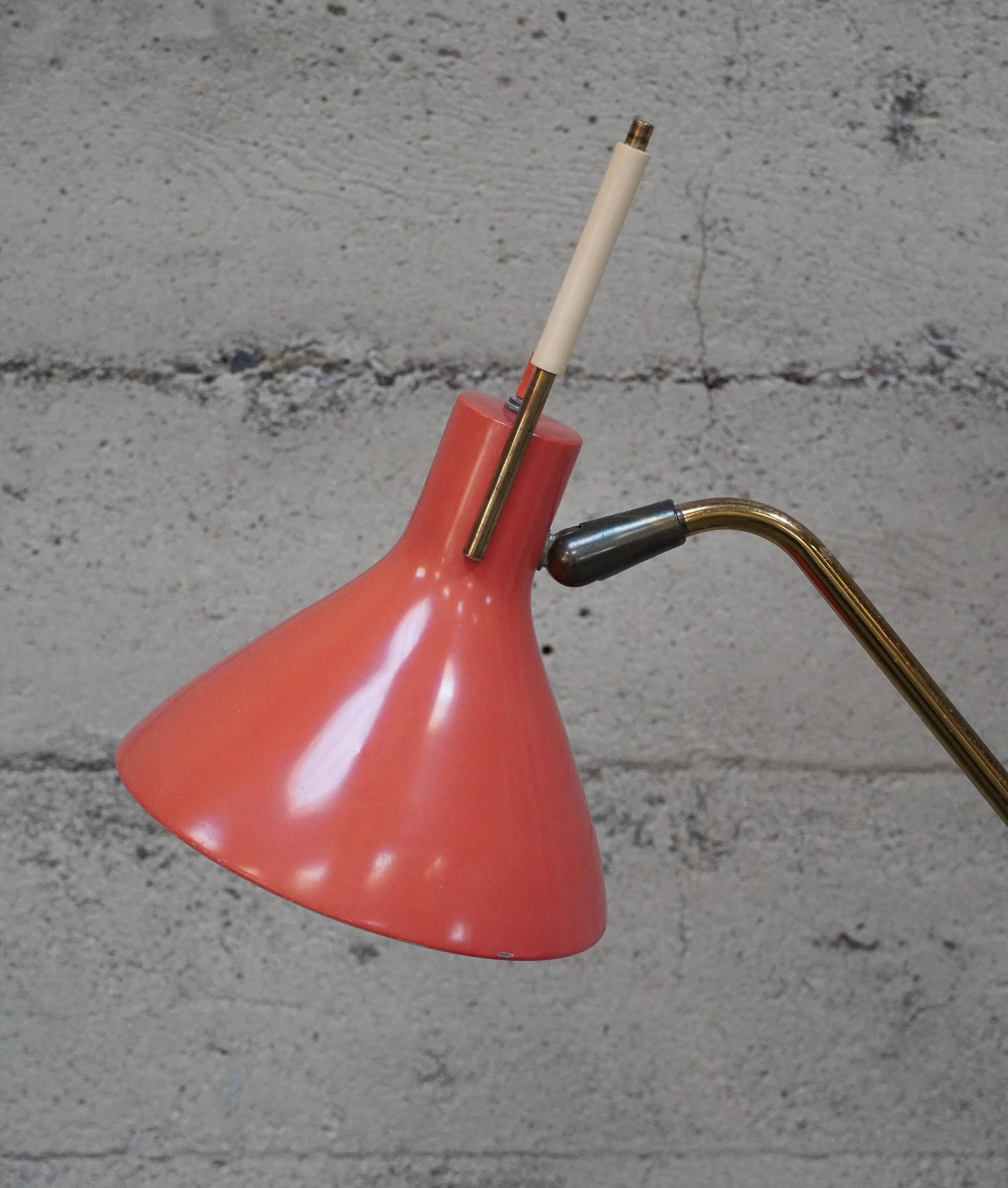 Mid-Century Modern Rare Gerald Thurston for Lightolier Multi Colored Floor Lamp circa 1950s For Sale