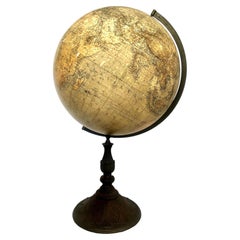 Rare German 1879 Dietrich Reimer Terrestrial Globe