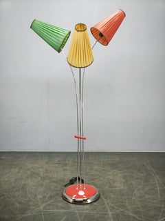 Rare German Adjustable Three-Light Floor Lamp, 1960s