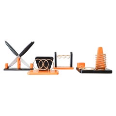 Seltenes deutsches Art-Déco-Schreibtisch-Set, 1940er Jahre, 4er-Set