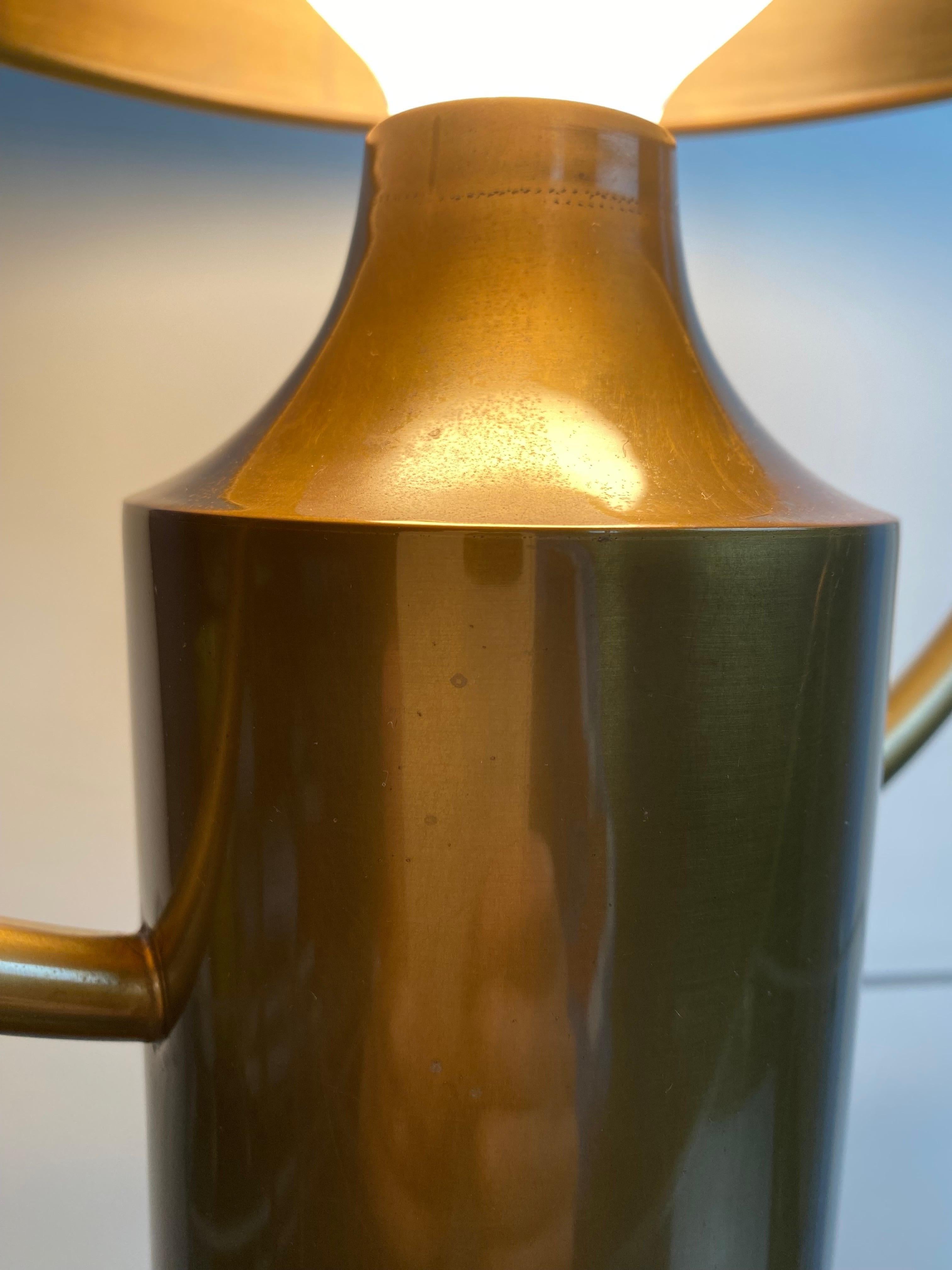 Rare German Midcentury Table Lamp in Solid Brass by Günter&Florian Schulz 1970s For Sale 4