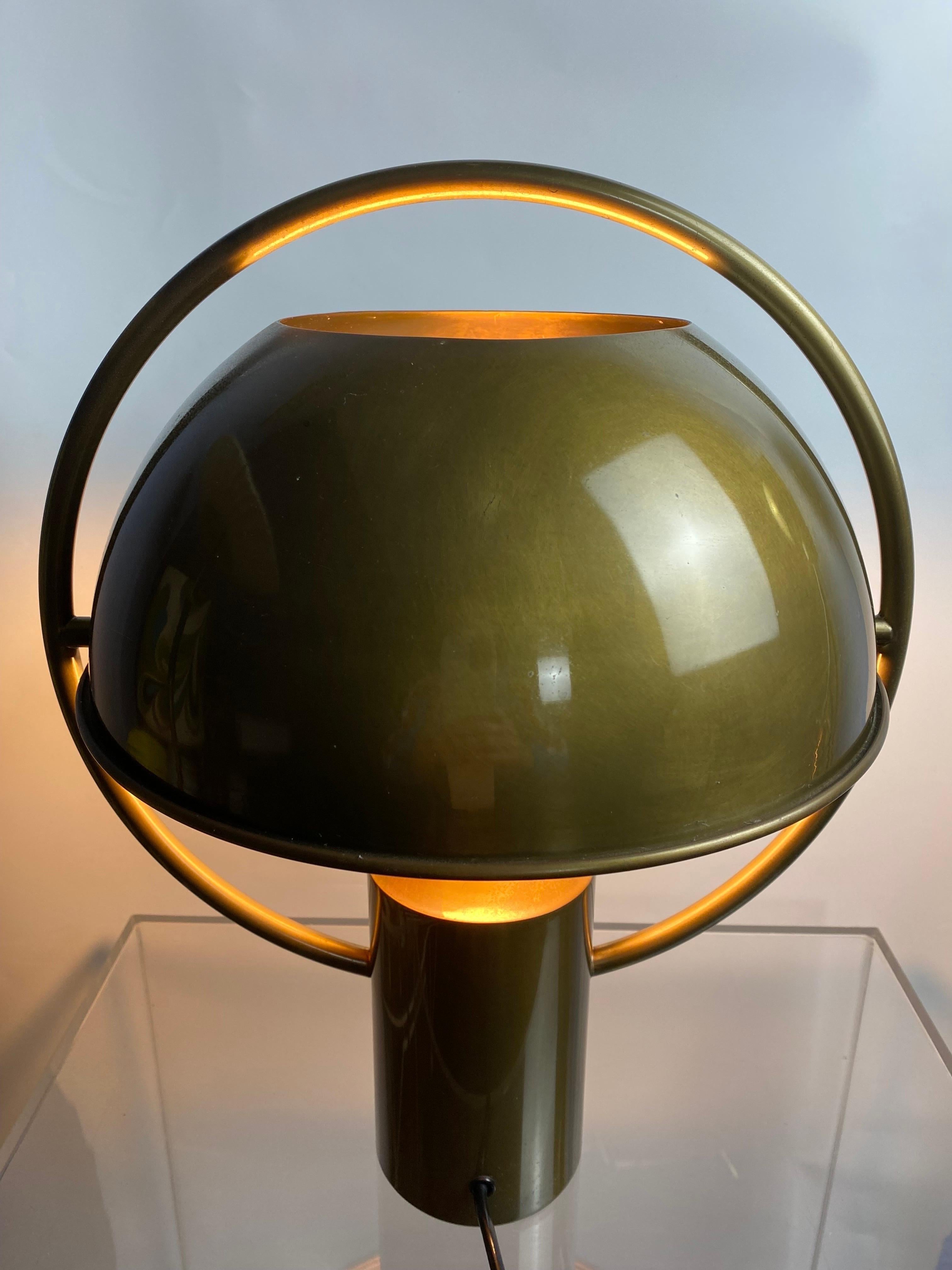 Rare German Midcentury Table Lamp in Solid Brass by Günter&Florian Schulz 1970s For Sale 6