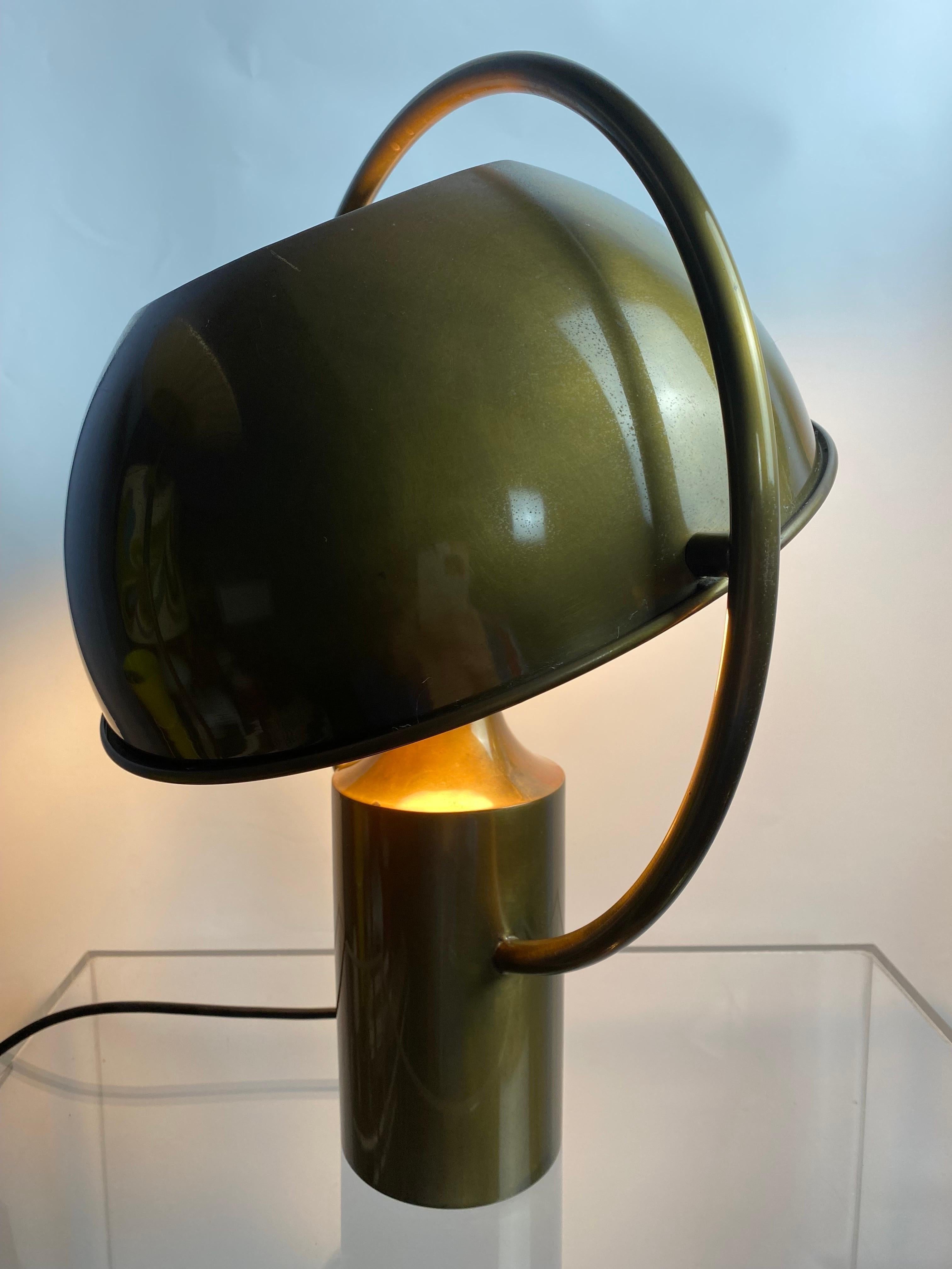 Rare German Midcentury Table Lamp in Solid Brass by Günter&Florian Schulz 1970s For Sale 7