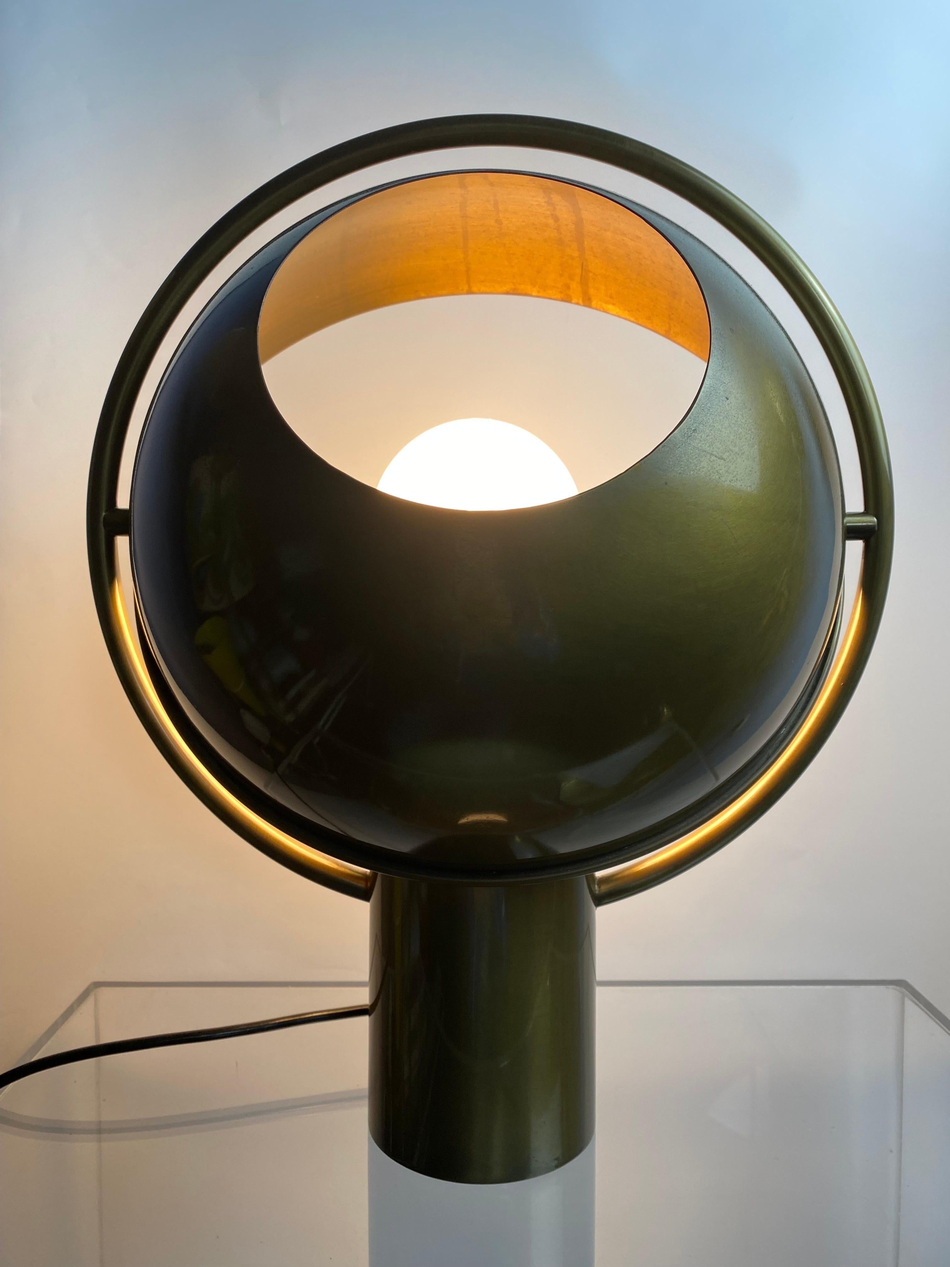 Rare German Midcentury Table Lamp in Solid Brass by Günter&Florian Schulz 1970s For Sale 8