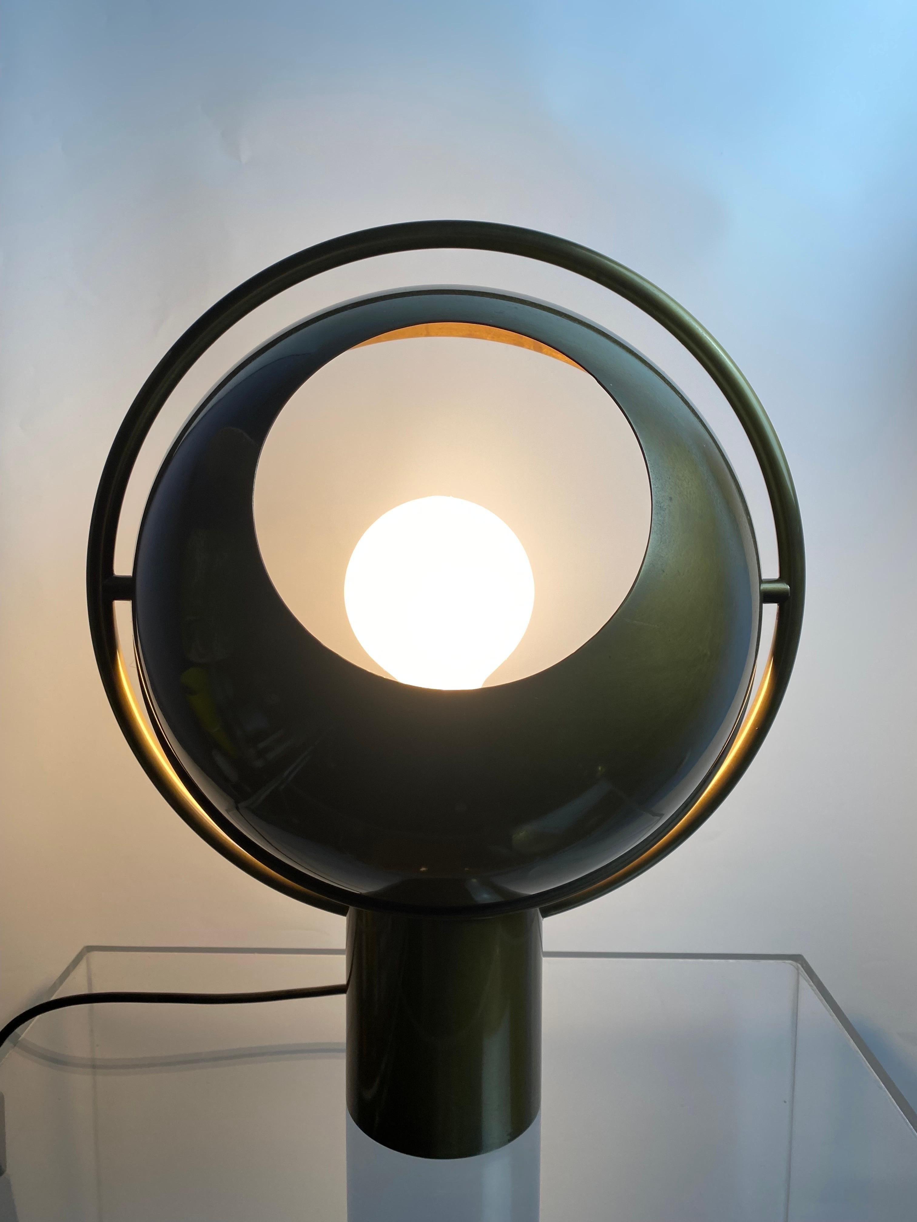 Rare German Midcentury Table Lamp in Solid Brass by Günter&Florian Schulz 1970s For Sale 1
