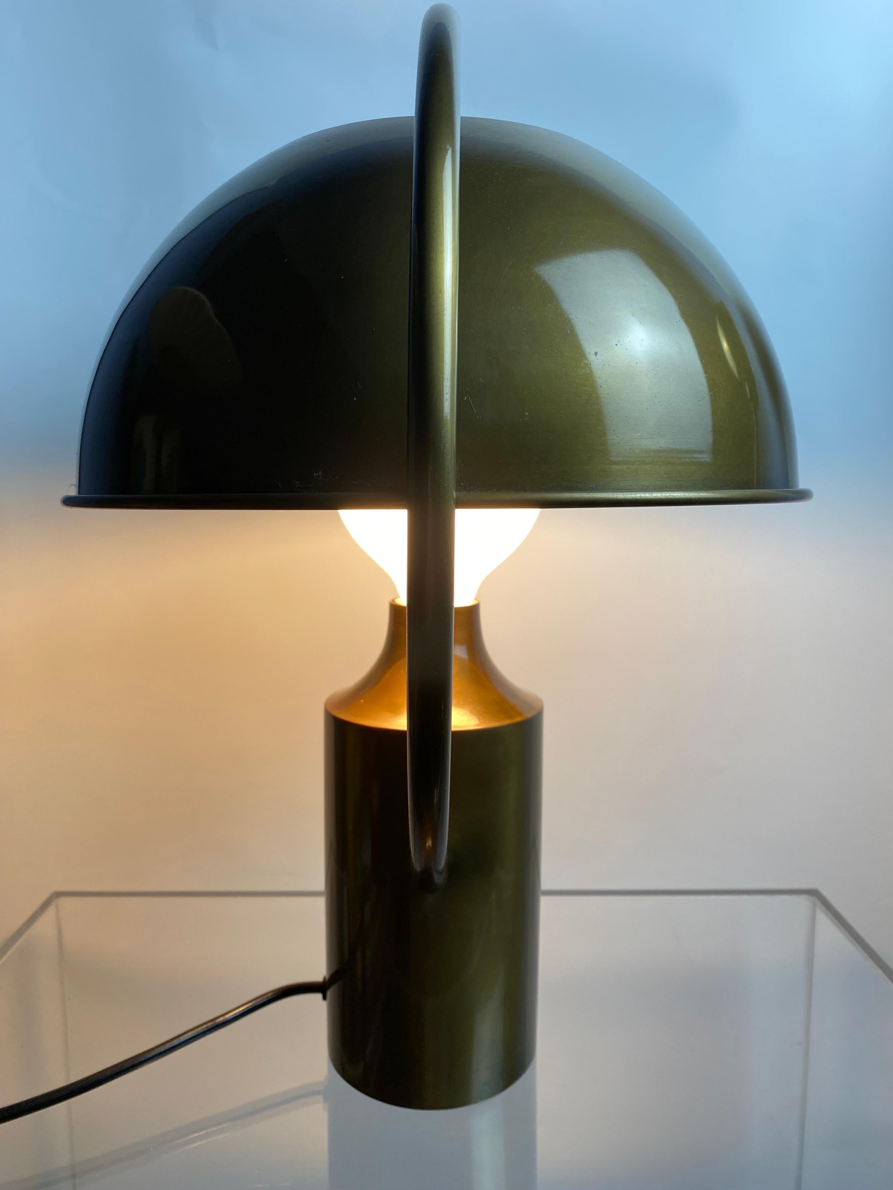 Rare German Midcentury Table Lamp in Solid Brass by Günter&Florian Schulz 1970s For Sale 2