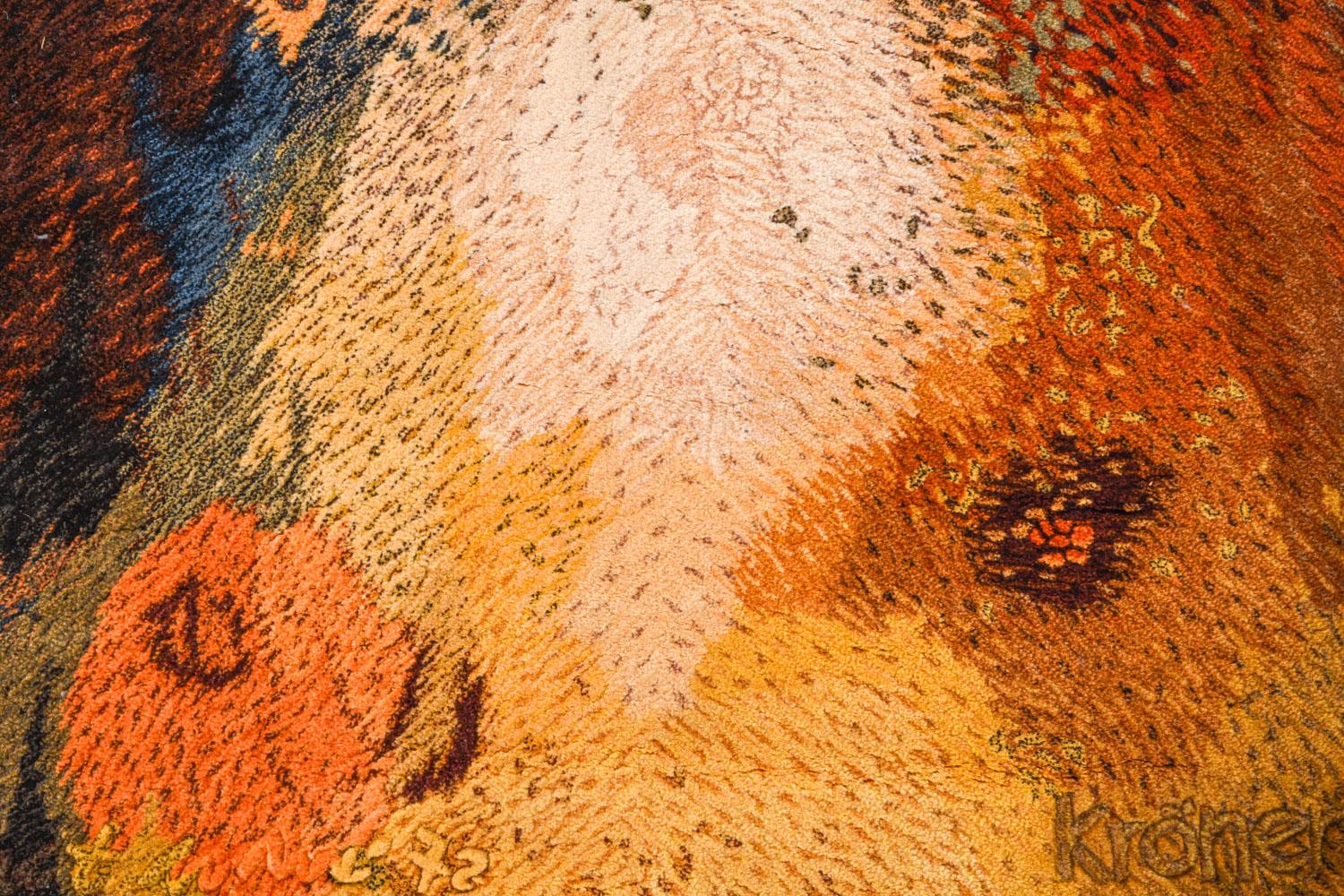 Rare tapis ou tapisserie murale en laine abstraite moderne allemande d'Ewald Kröner, 1972 Bon état - En vente à Norwalk, CT