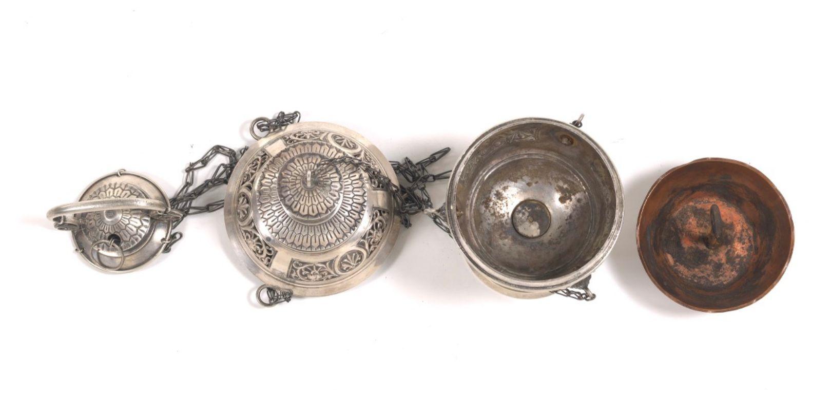 Rare German Silver Incense Burner Lamp, by Wilh. Rauscher, Pope's Court Jeweler In Good Condition In New York, NY