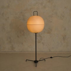 Rare German Tripod Floor Lamp with Ribbed Shade by Bega, 1950s