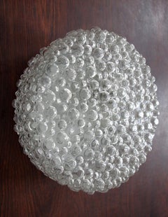 Seltene deutsche Vintage-Decken- oder Wandleuchte aus Blasenglas, Einbaubeleuchtung, 1960er Jahre