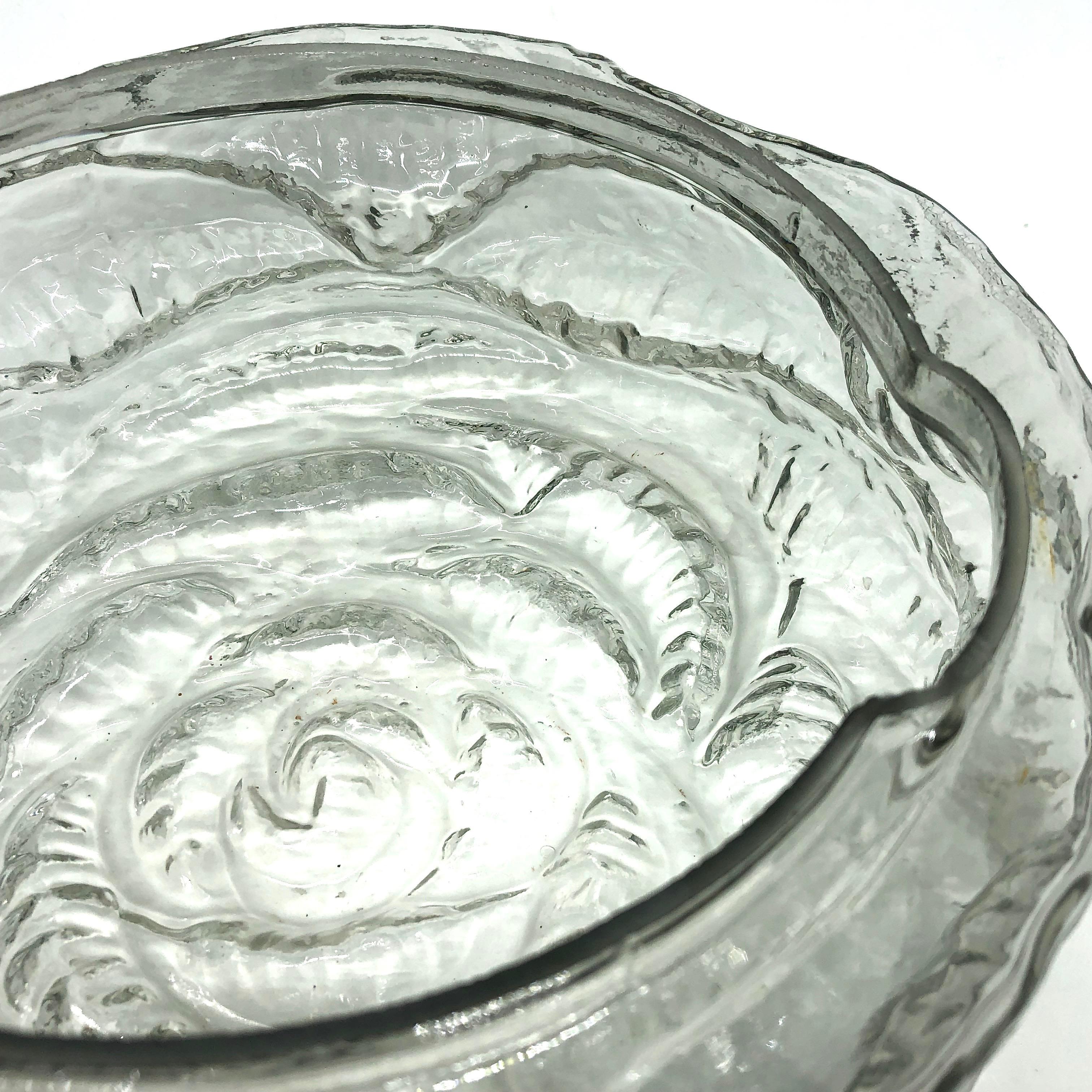 Rare German Vintage Glass Flower Flush Mount, Limburg, Germany, 1960s For Sale 3