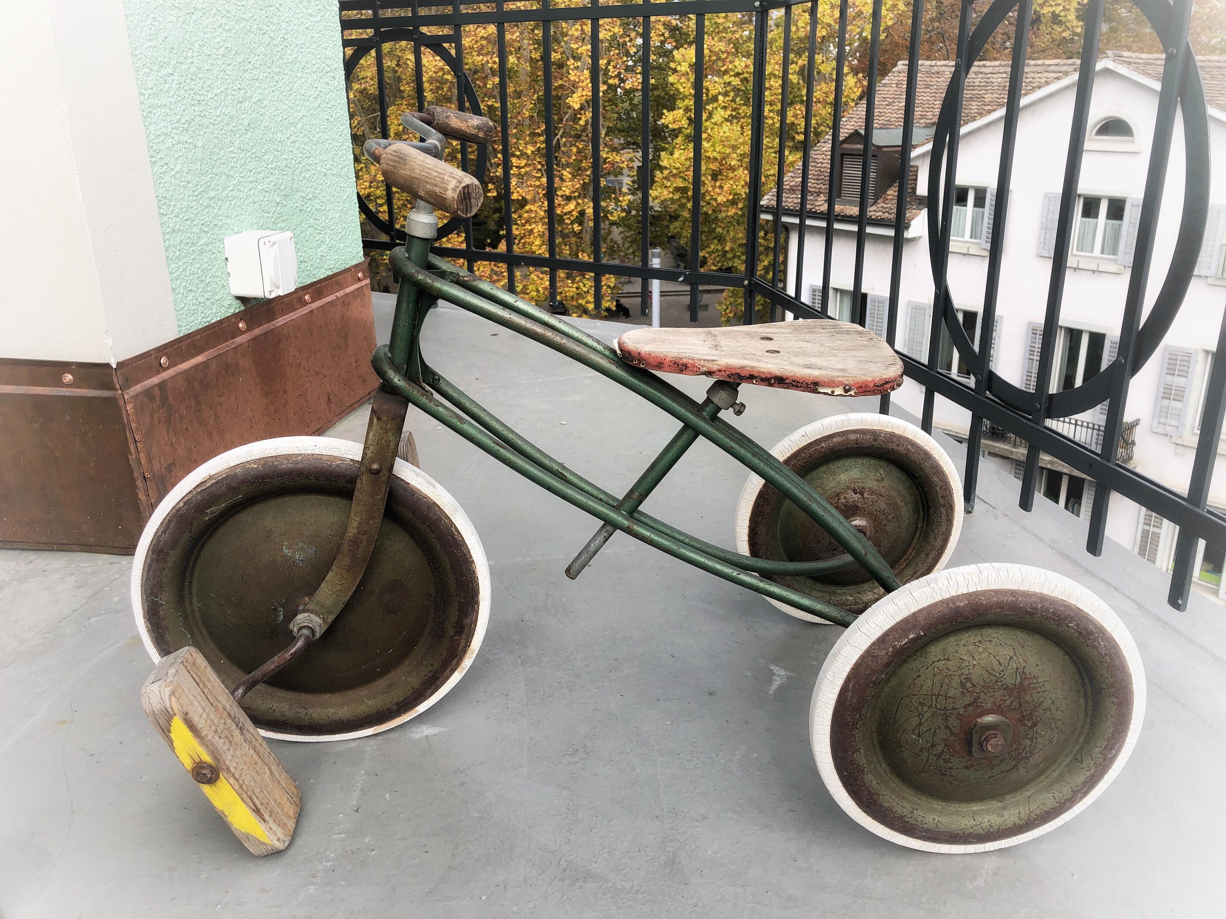 Mid-Century Modern Rare German Vintage Toddler's, Children's or Kids Three Wheeled Bicycle