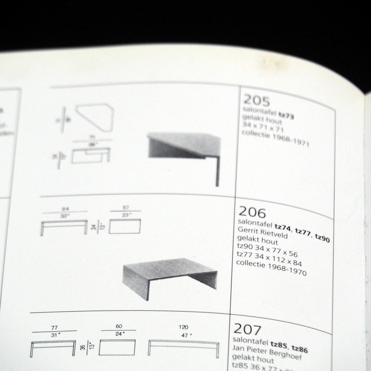 Rare Original Gerrit Rietveld “tz77” Coffee Table for ‘t Spectrum, 1968. Signed. For Sale 3