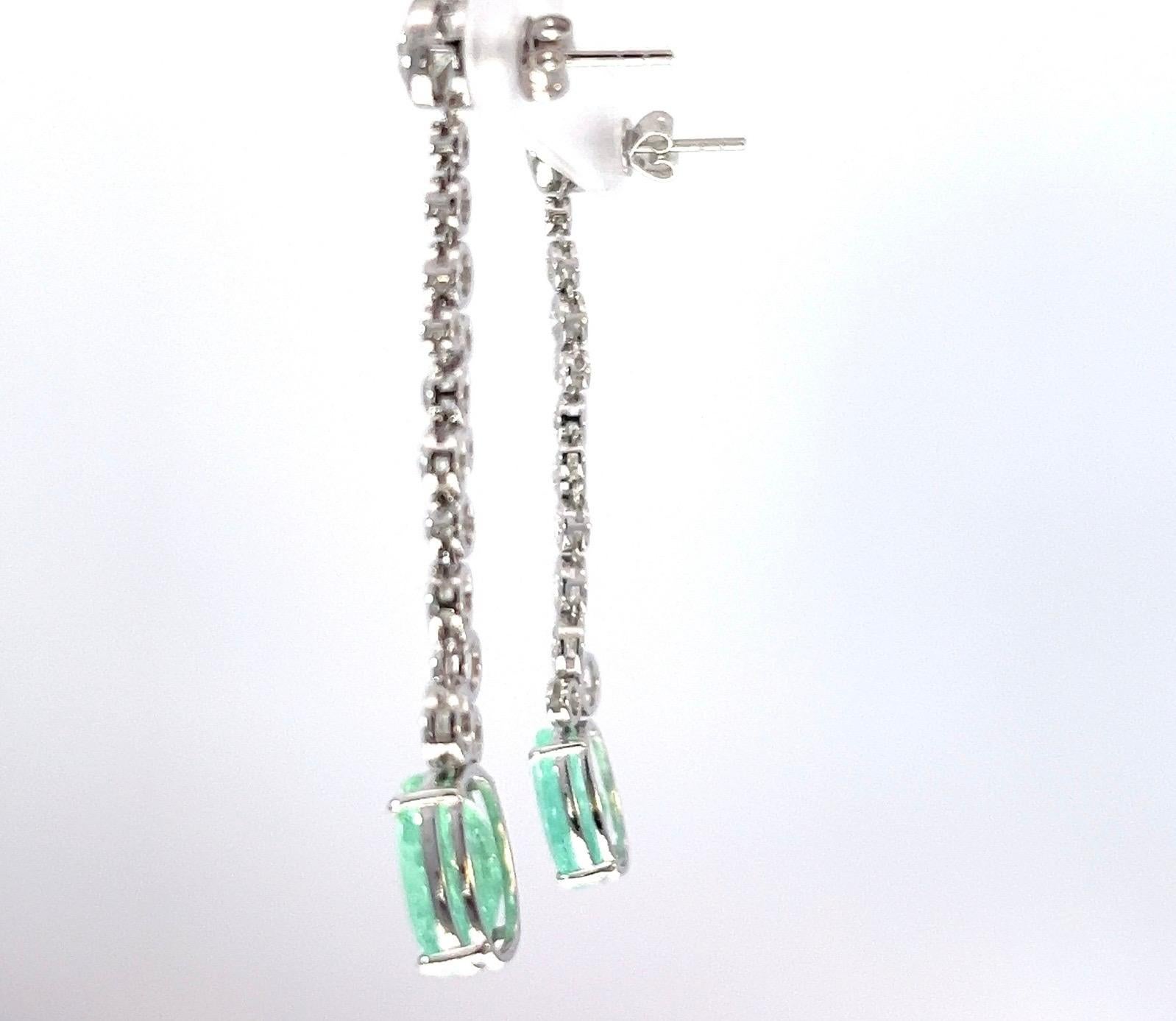 RARE GIA CERT 3.35 & 3.57 crt paraiba tourmaline 2.76 crt diamond drop earring In New Condition For Sale In kowloon, Kowloon