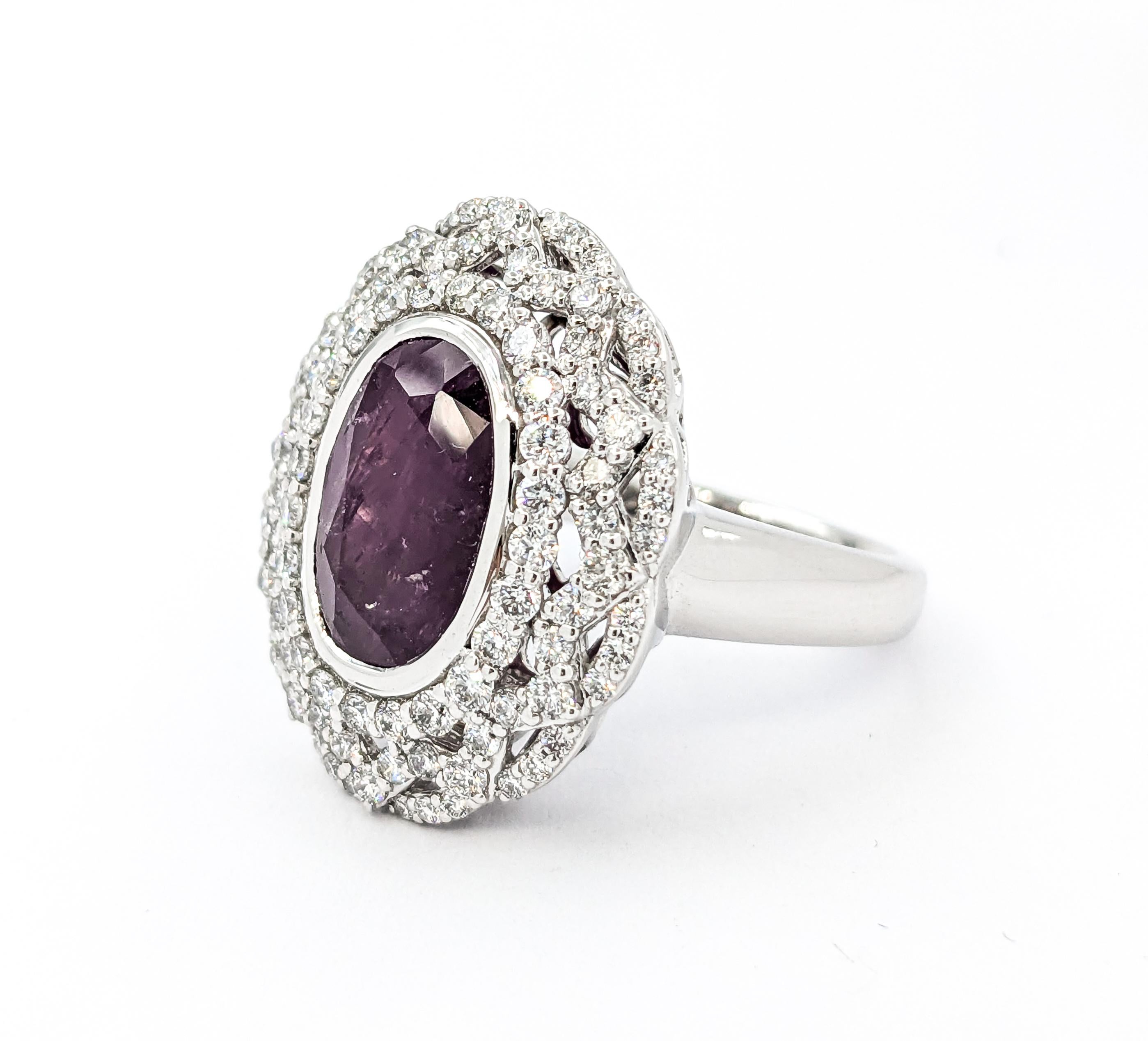 Seltener GIA-zertifizierter Cocktailring aus Platin mit natürlichem 7 Karat Kaschmir-Saphir und Diamant 5