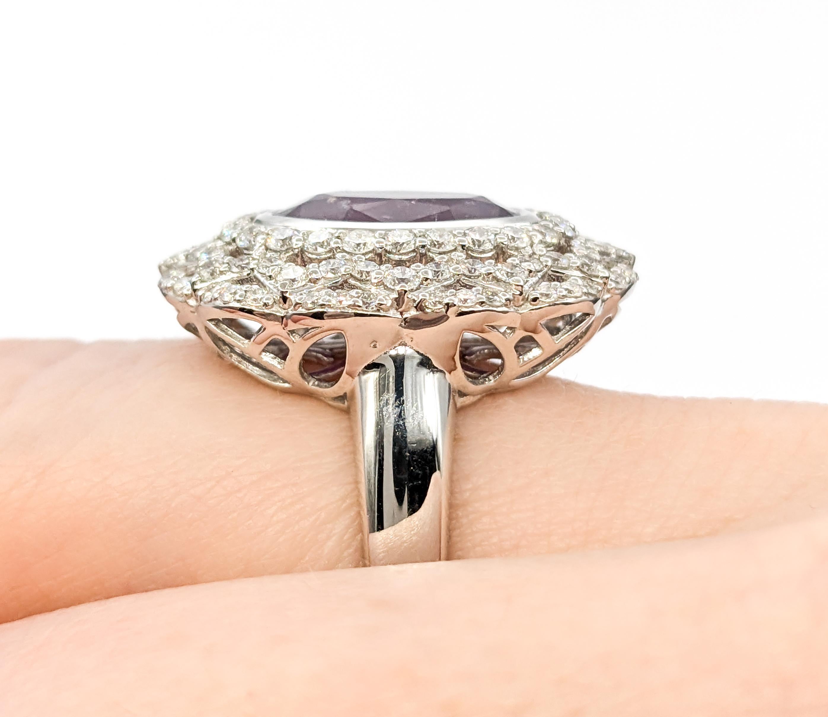 Seltener GIA-zertifizierter Cocktailring aus Platin mit natürlichem 7 Karat Kaschmir-Saphir und Diamant im Zustand „Hervorragend“ in Bloomington, MN