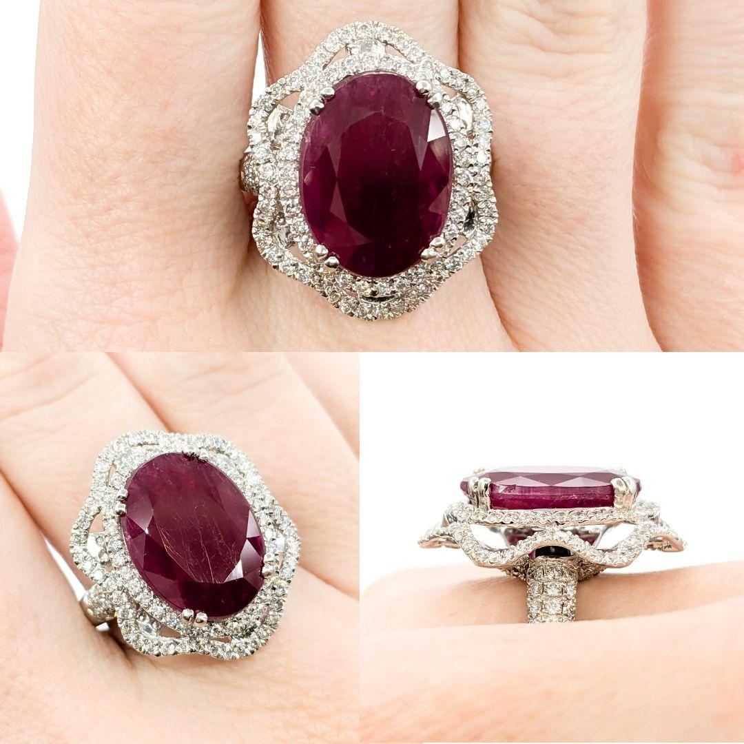 Seltener GIA-zertifizierter 10 Karat natürlicher unerhitzter burmesischer Rubin & Diamantring aus Platin

Dieser exquisite Edelstein-Mode-Ring wurde fachmännisch in Platin gefertigt. In der Mitte des Rings befindet sich ein atemberaubender 9,97 ct