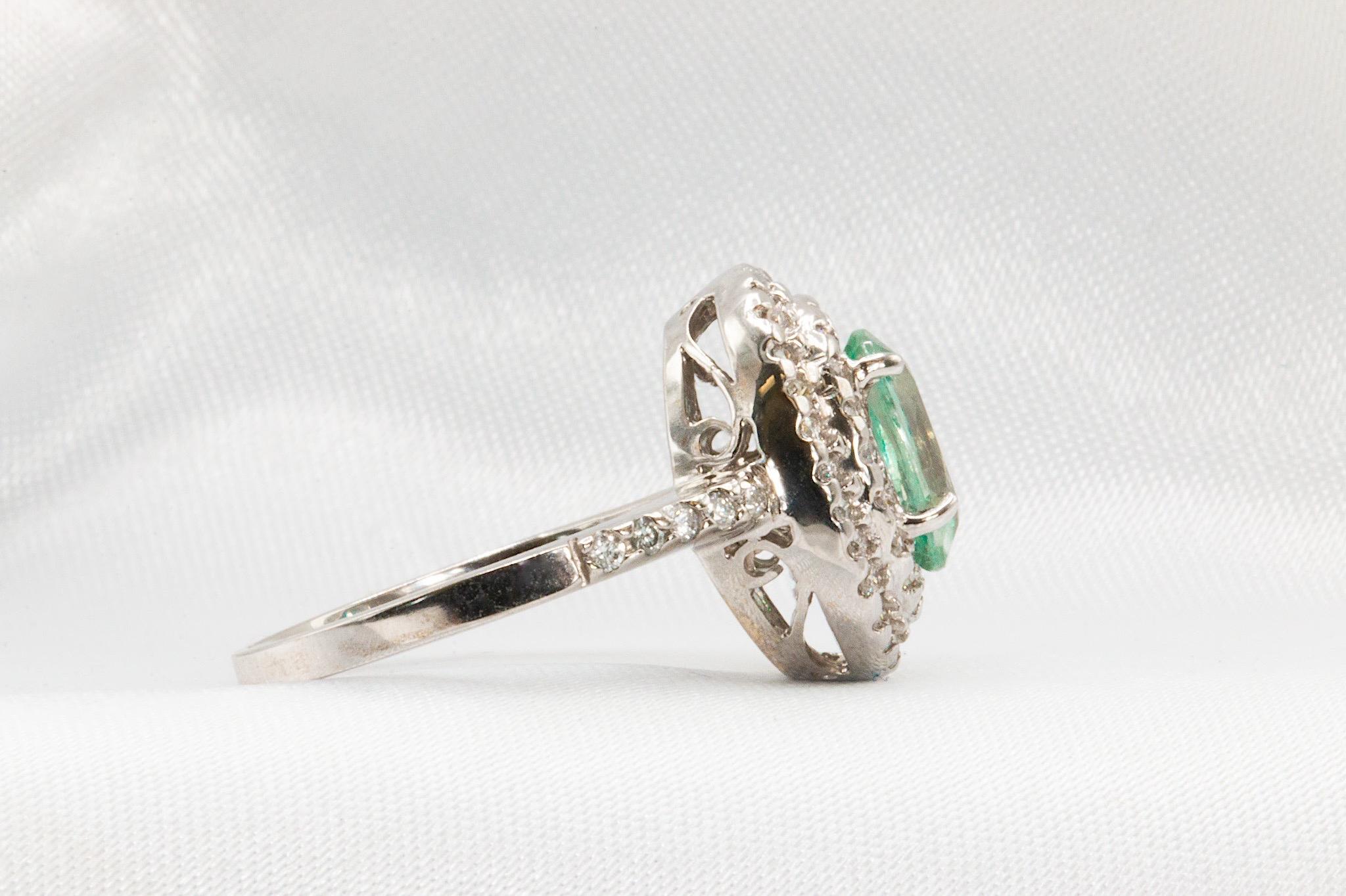 Oval Cut Rare GIA Certified 1.75 Ct. Alexandrite Ring in 18k White Gold with Diamonds