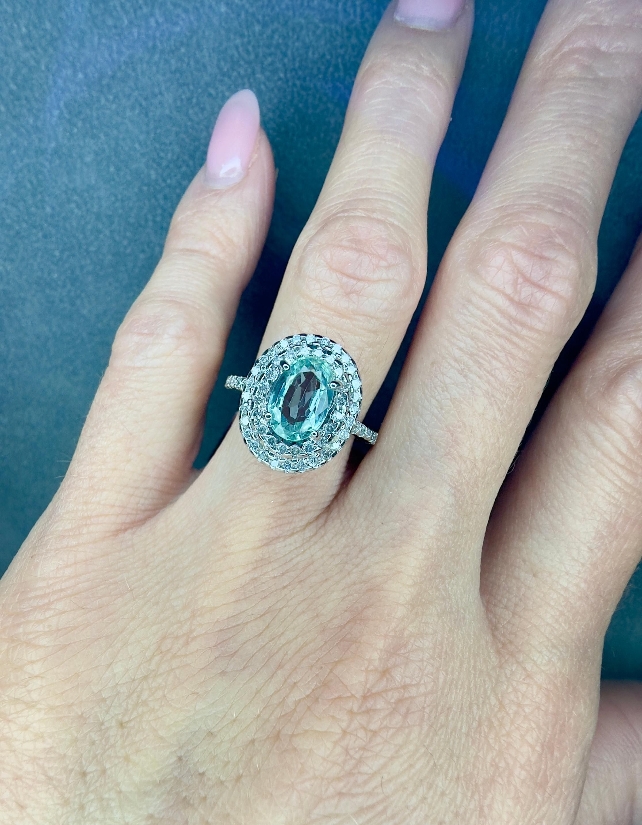 Women's Rare GIA Certified 1.75 Ct. Alexandrite Ring in 18k White Gold with Diamonds