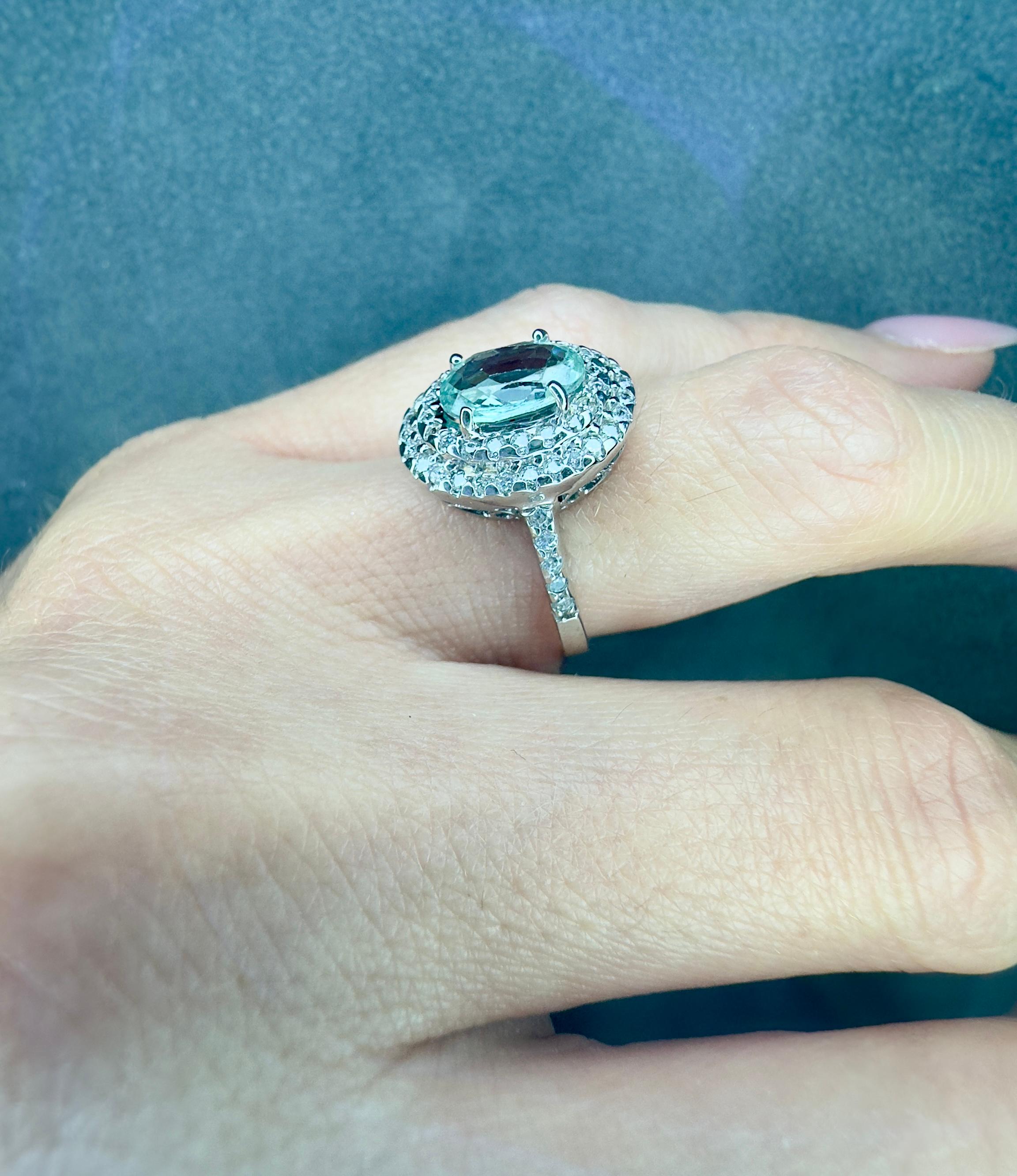 Rare GIA Certified 1.75 Ct. Alexandrite Ring in 18k White Gold with Diamonds 1