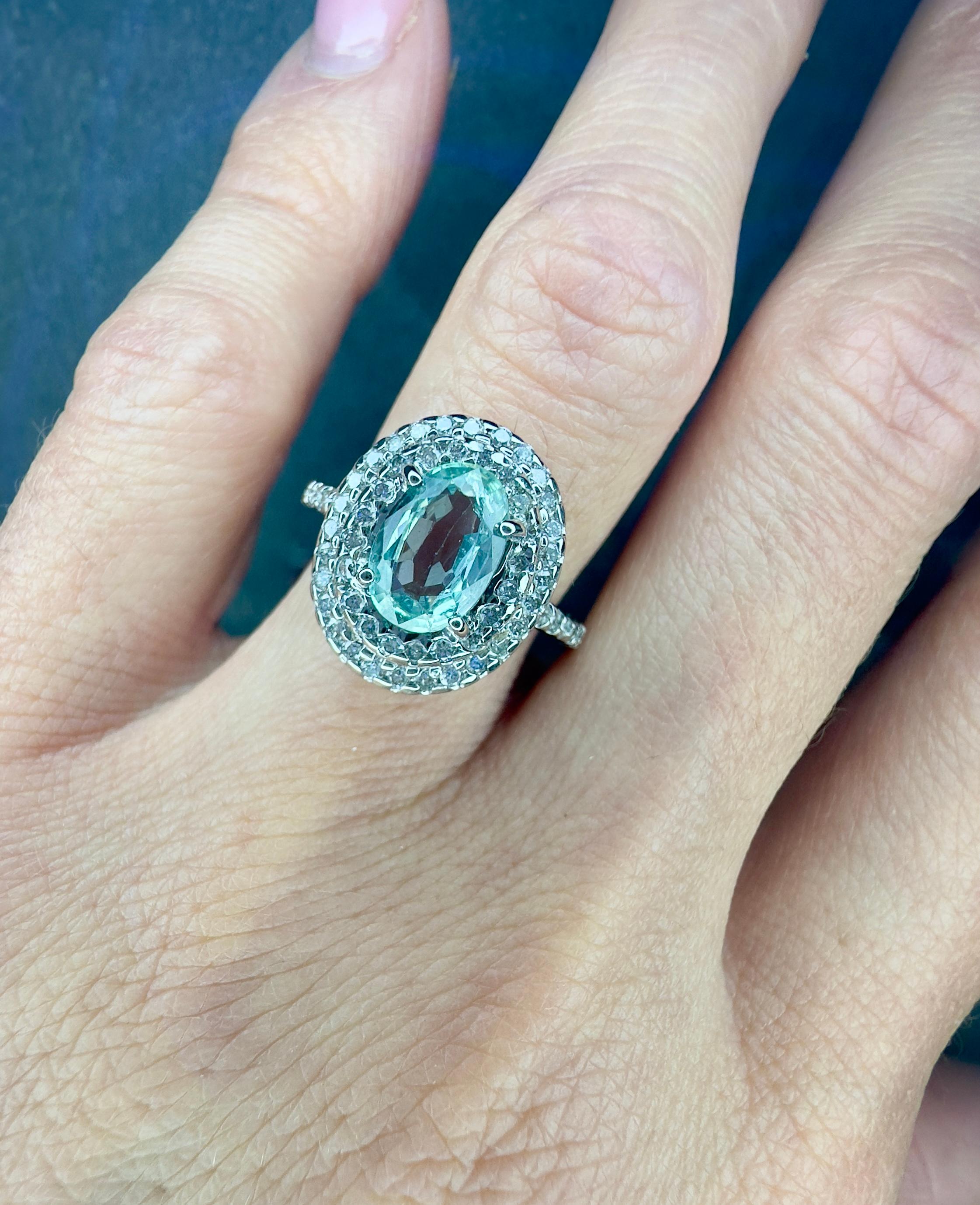 Rare GIA Certified 1.75 Ct. Alexandrite Ring in 18k White Gold with Diamonds 3