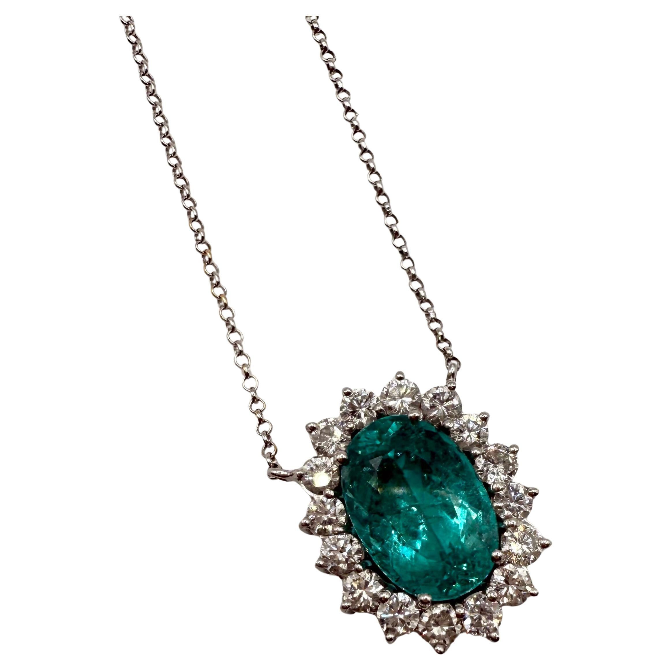 Seltene GIA-zertifizierte Paraiba-Halskette in  18KT Gold im Angebot
