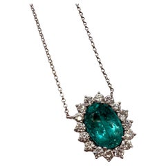 Seltene GIA-zertifizierte Paraiba-Halskette in  18KT Gold