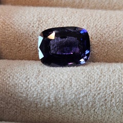 RARE GIA Certified Violet 2.90ct. Cushion Cut Sapphire