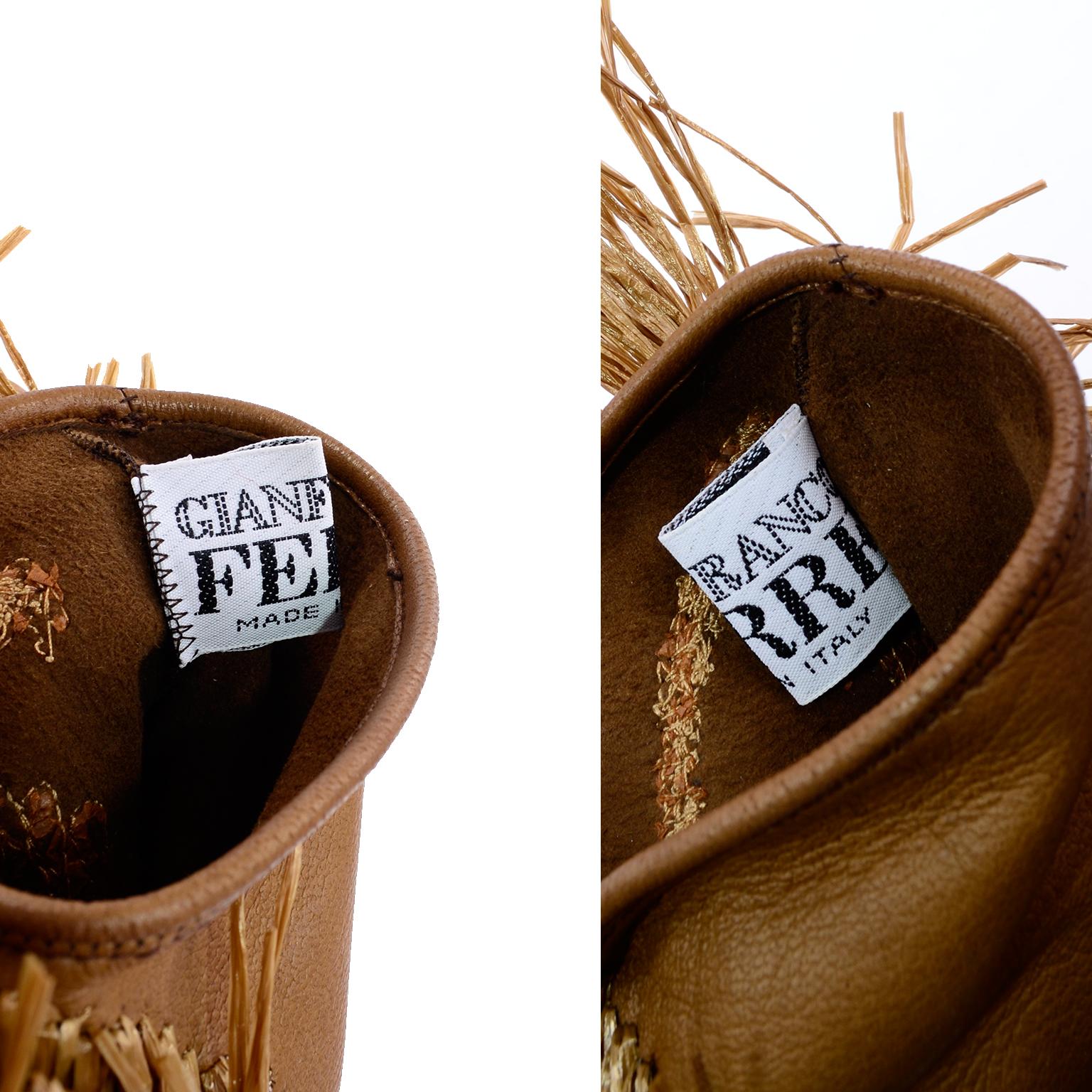 Seltene Gianfranco Ferre Vintage weiche Lederhandschuhe mit geflochtenem & Fransenriemen  im Angebot 6