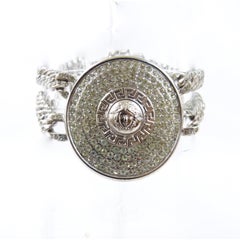 Rare Gianni Versace 1990s Silver Medusa Head Choker Necklace