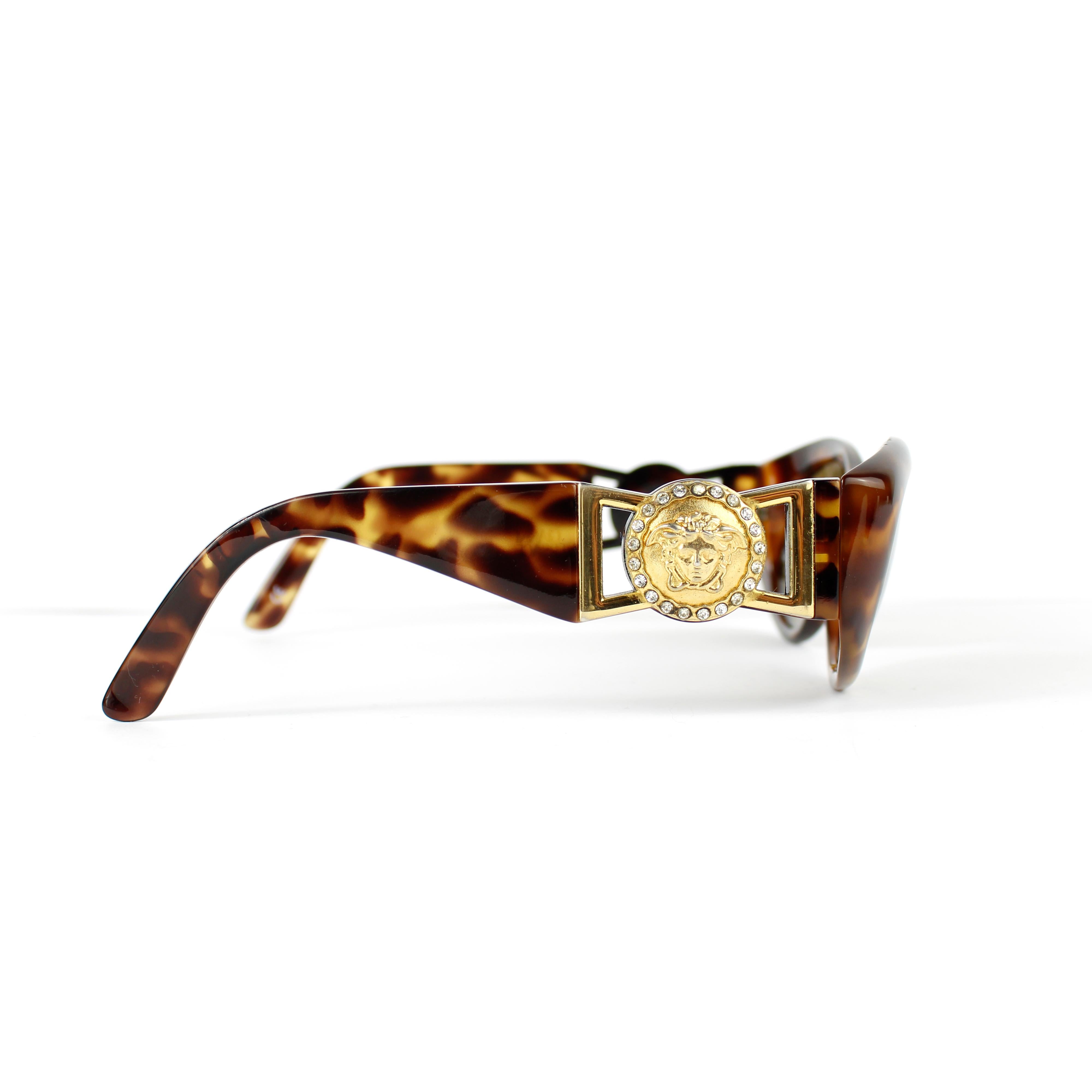 Brown Rare Gianni Versace 1990s Sunglasses MOD 424 C COL 8690D For Sale