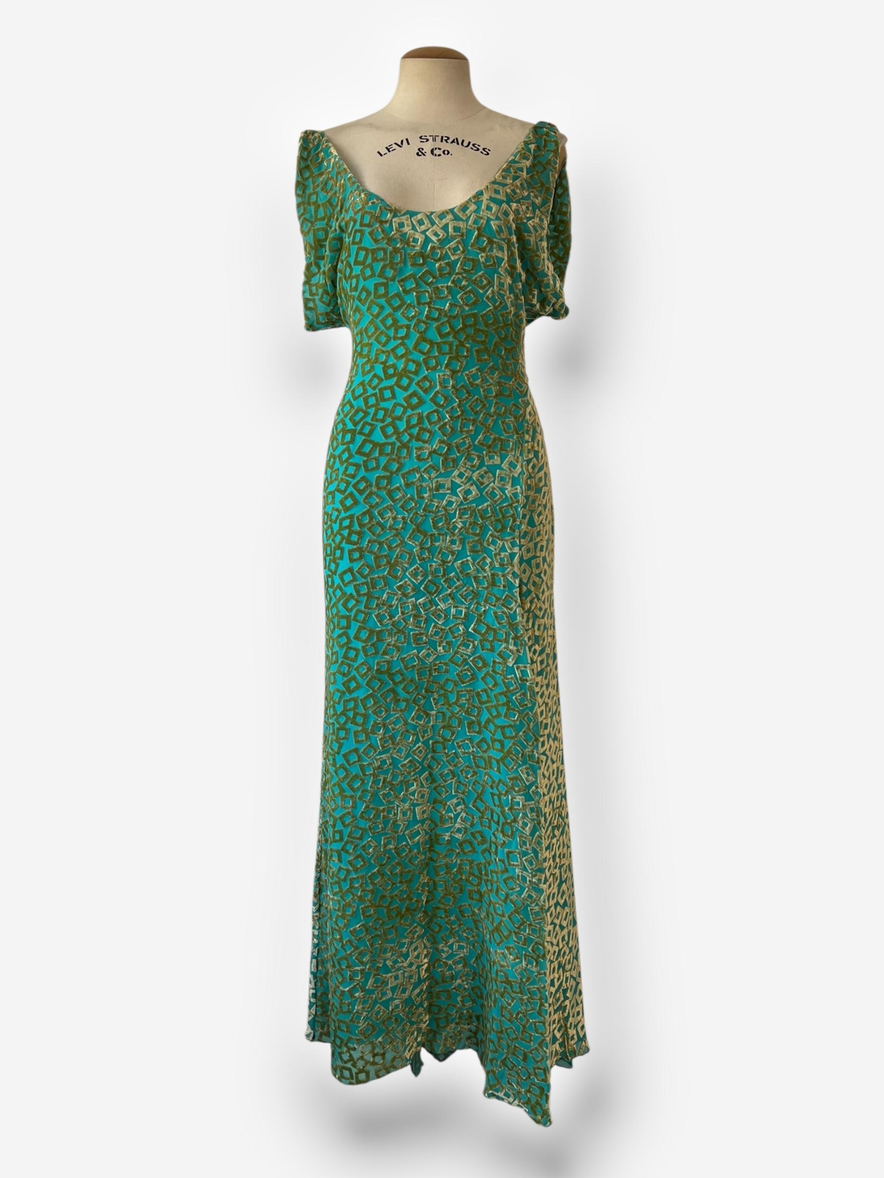 Rare Gianni Versace 1999 Velvet Burnout Dress Pour femmes en vente