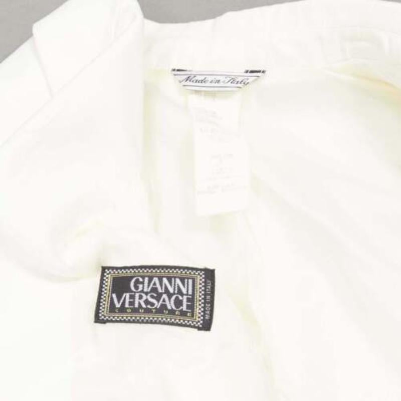 raro GIANNI VERSACE 1999 Vintage white Medusa slash sequins blazer IT40 S in vendita 5