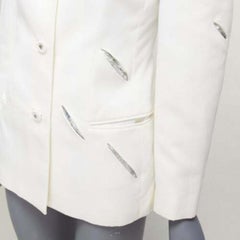 rare GIANNI VERSACE 1999 Vintage white Medusa slash sequins blazer IT40 S