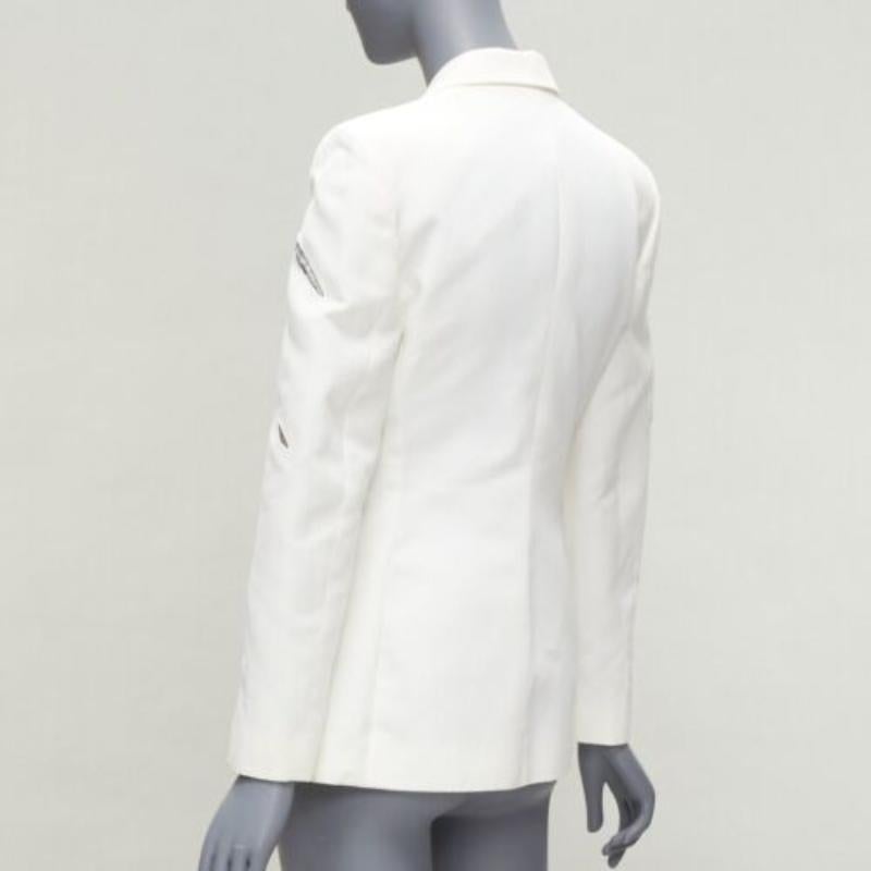 raro GIANNI VERSACE 1999 Vintage white Medusa slash sequins blazer IT40 S in vendita 2